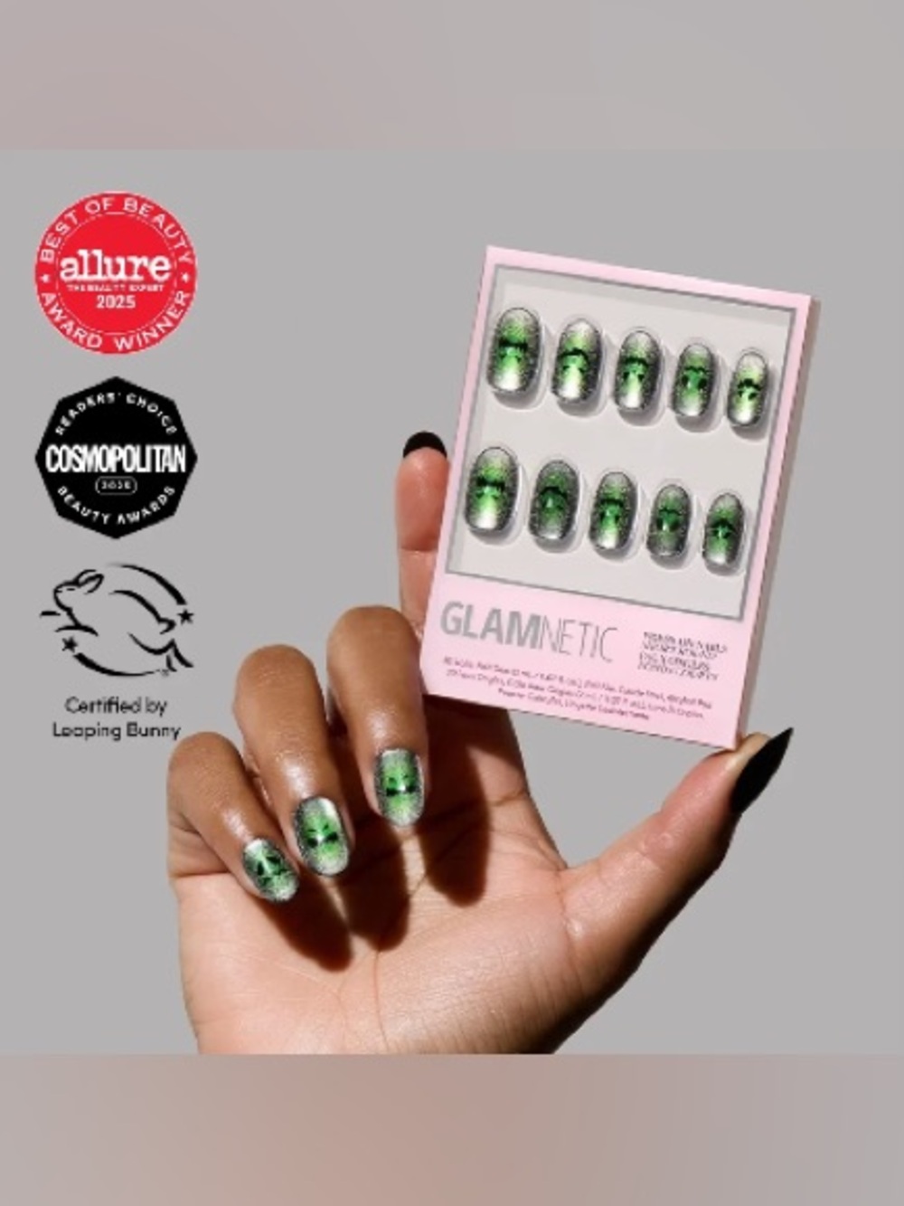 New Glamnetic Peek-O’-Lantern Short Round Press-On Nails